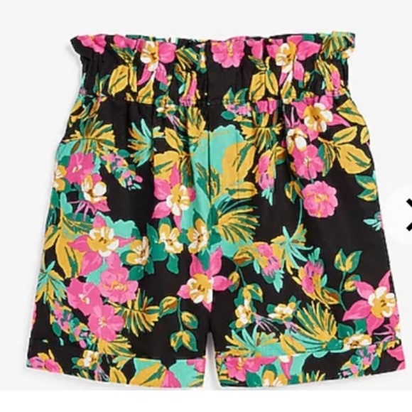 EXPRESS - WOMEN’S FLORAL HIGH WAISTED SHORTS - SIZE XS - Picture 2 of 9